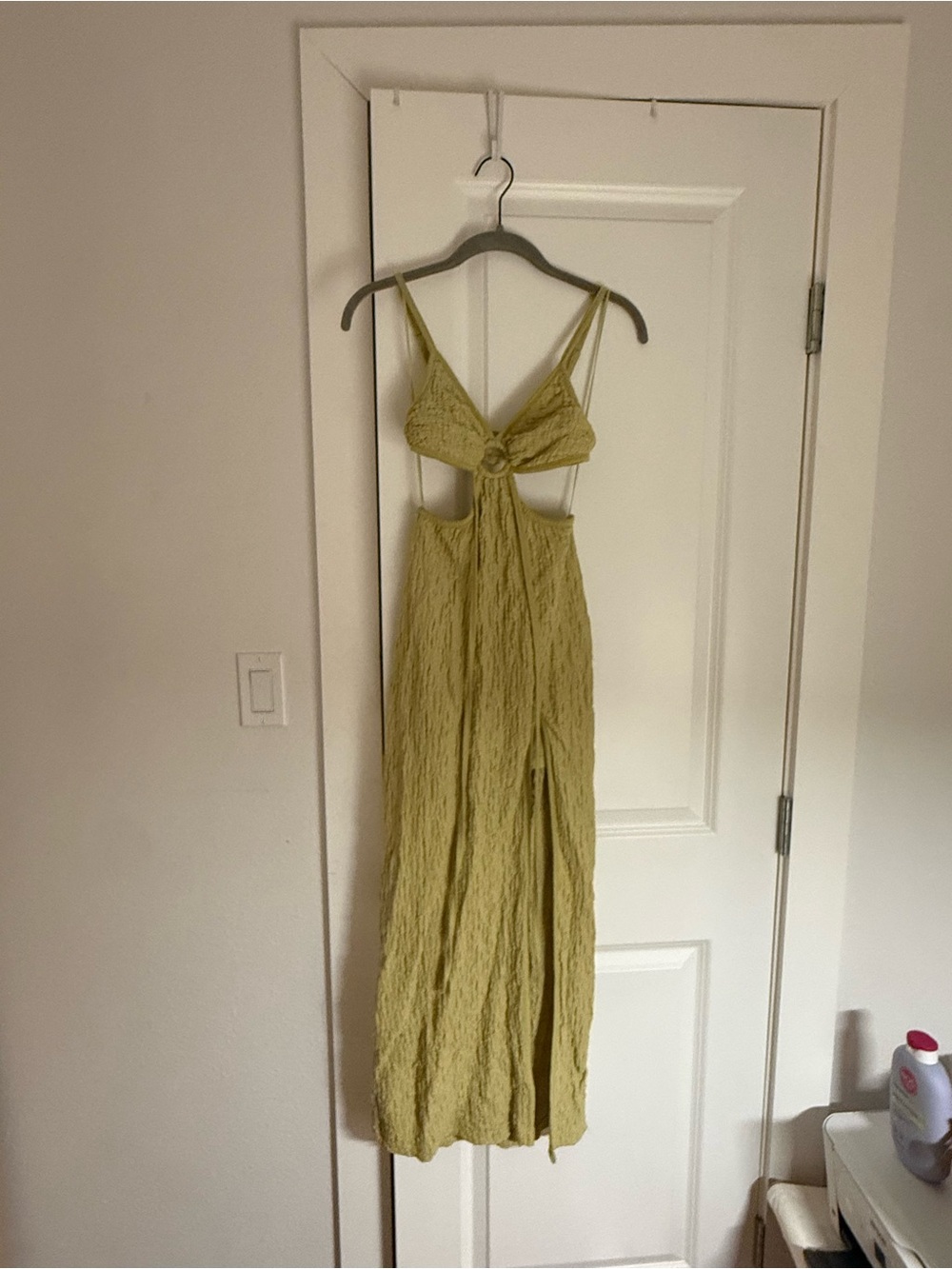 Urban Outfitters Olive Tie-Front Cutout Maxi Dress